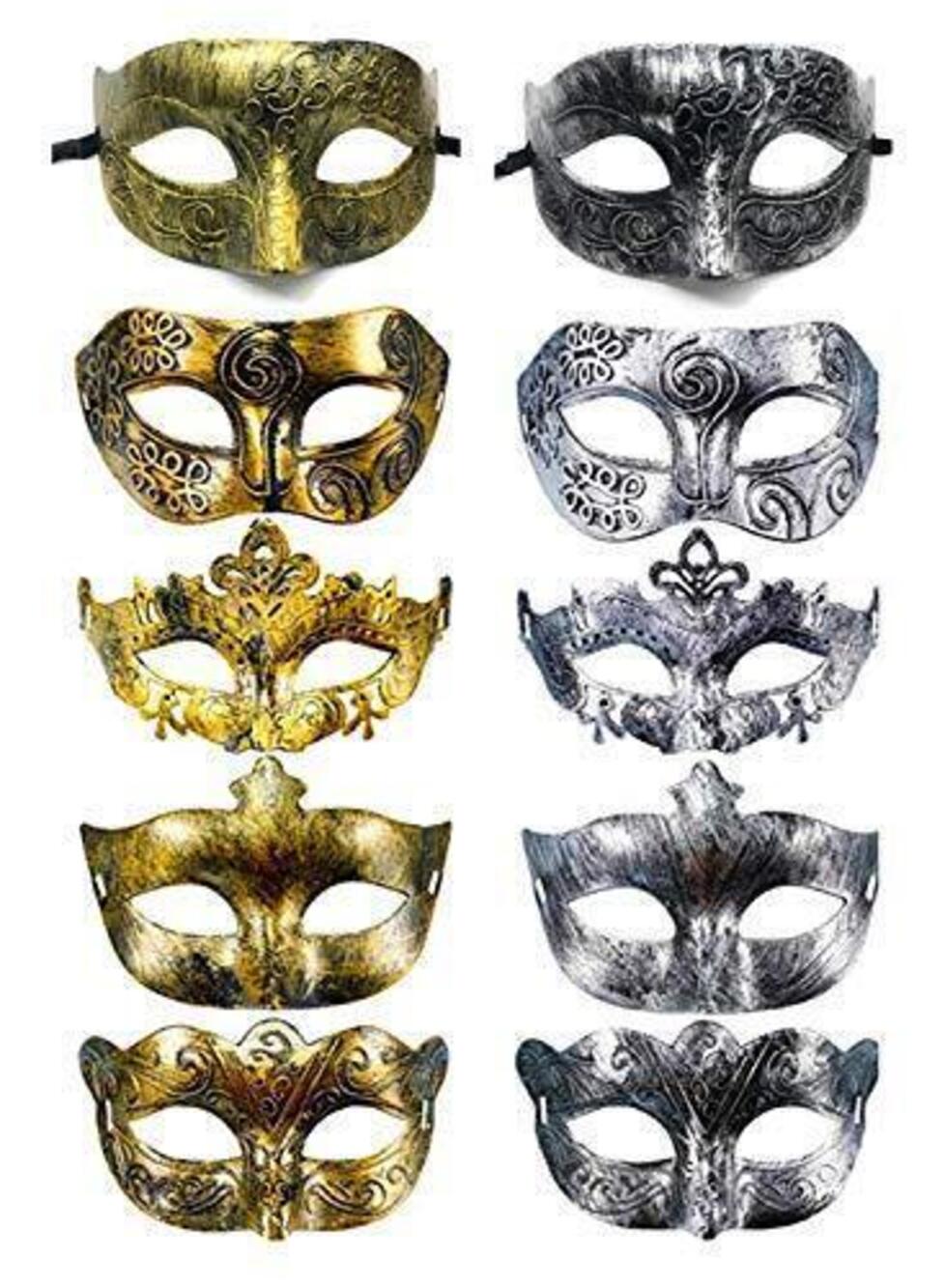 1868 Adults Vintage Antique Look Venetian Party Mask Pack of 10
